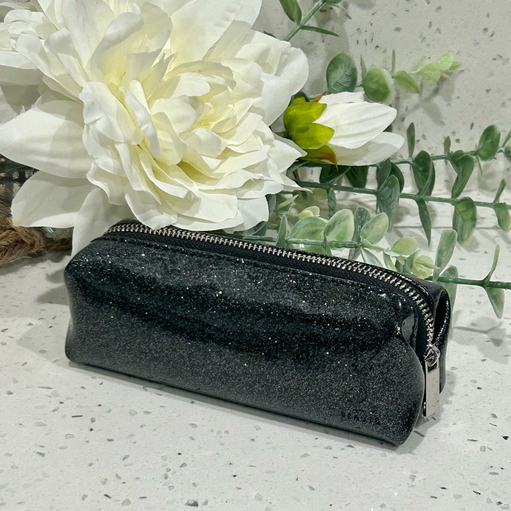 YVES SAINT LAURENT YSL MINI Cosmetic POUCH SPARKLING BLACK-NEW 6 X 2 X 2